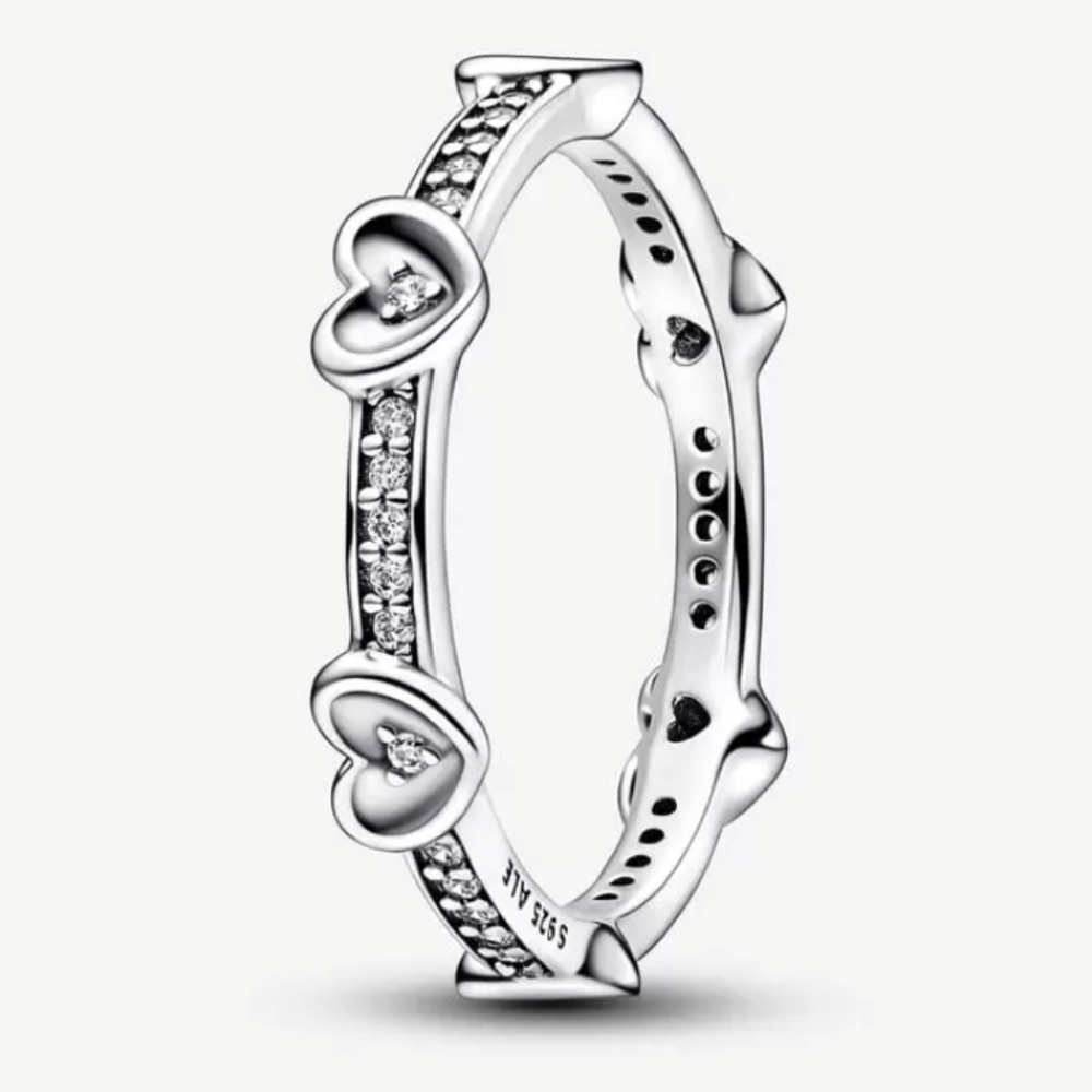 Pandora Radiant Sparkling Hearts Ring